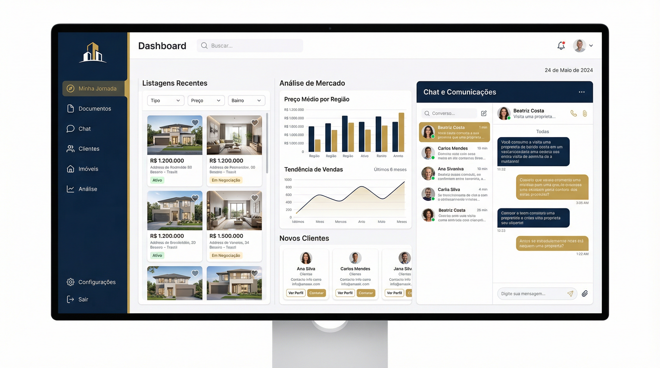 Dashboard do Sistema Minha Jornada